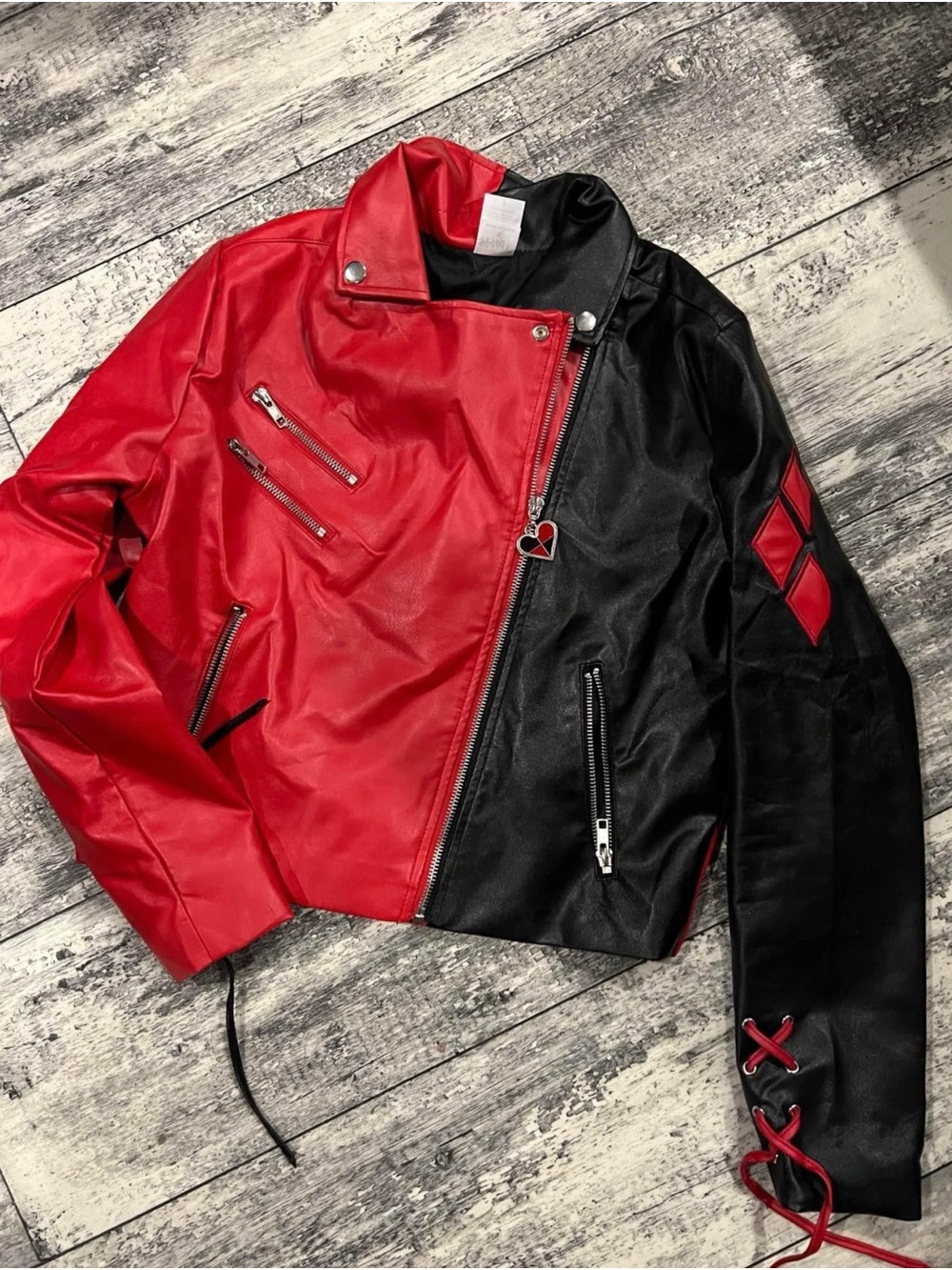 Harley Quinn Faux Leather Jacket Cosplay Size S